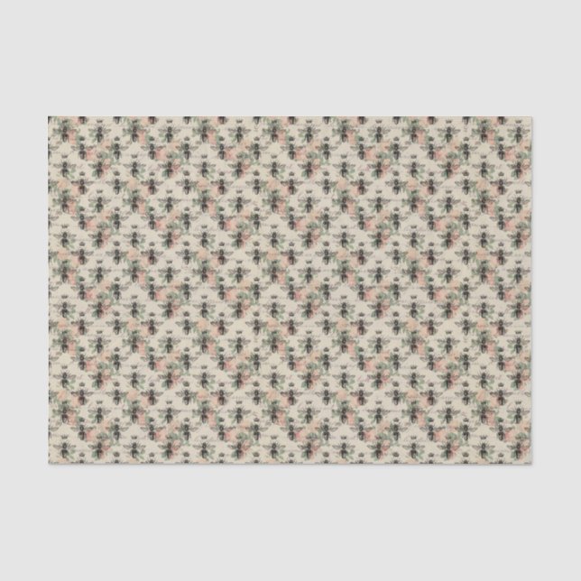 Pink Floral Queen Bee Tissue Paper (Front)
