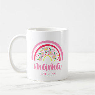 Pink Floral Rainbow, Mom Gift, Mothers Day Gift  Coffee Mug
