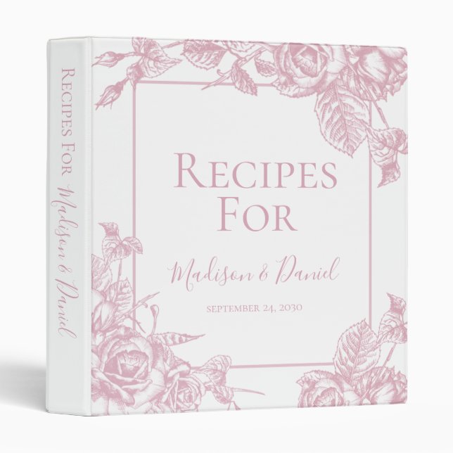 Pink Floral Recipe Binder (Front/Spine)