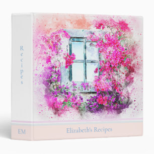 Pink Floral Recipe Binder