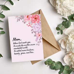 Pink Floral Religious Mom Mother's Day Card