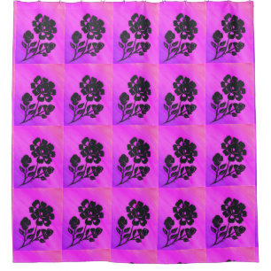 Pink Floral Rose Silhouette Art Print