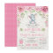 Pink Floral Roses Elephant Baby Shower Invitation