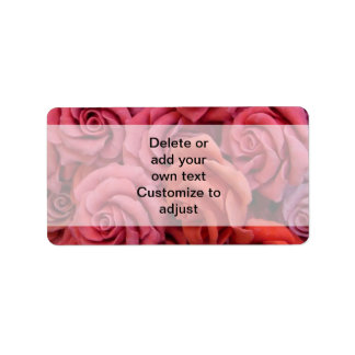 Pink floral roses label
