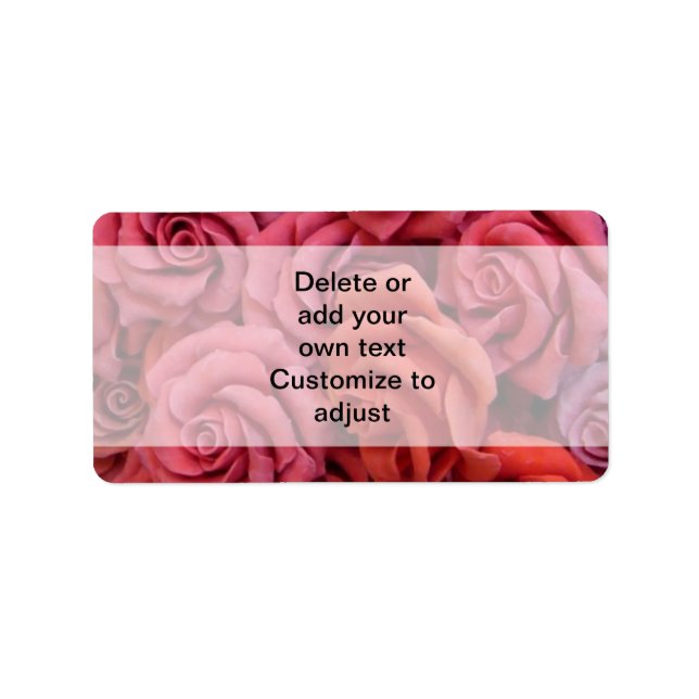 Pink floral roses label (Front)