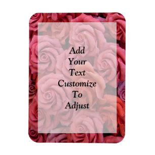 Pink floral roses magnet
