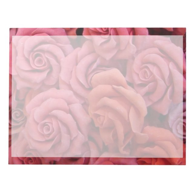 Pink floral roses notepad (Front)