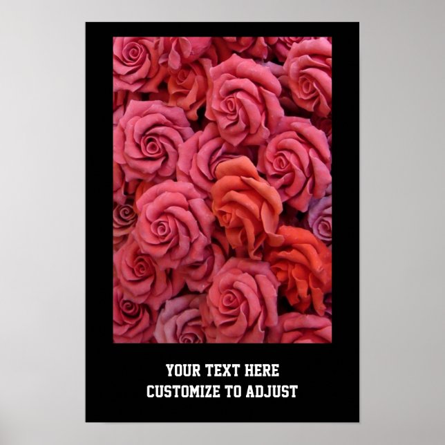 Pink floral roses poster (Front)