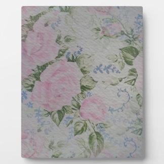Pink Floral Roses Vintage Plaque