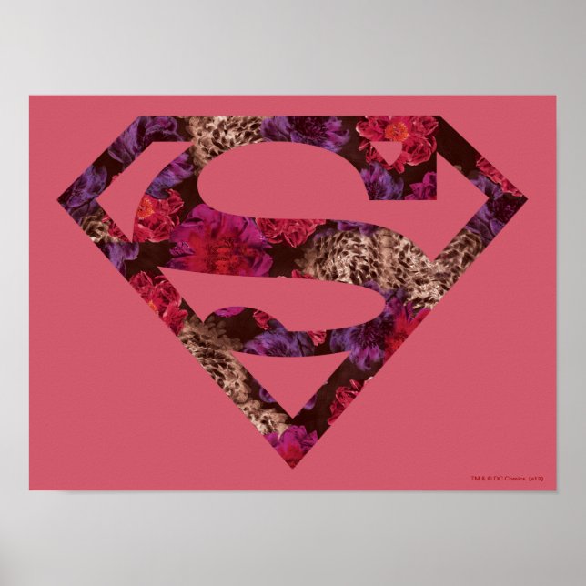 Pink Floral S-Shield Poster (Front)