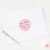 Pink Floral Save The Date Reminders Classic Round Sticker (Envelope)