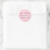 Pink Floral Save The Date Reminders Classic Round Sticker (Bag)