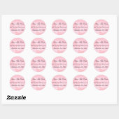Pink Floral Save The Date Reminders Classic Round Sticker (Sheet)