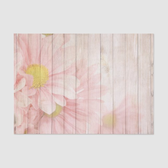 Pink Floral Scene Tissue Paper (Front)