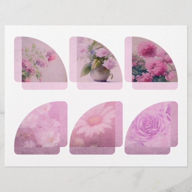 Pink Floral Scrapbook Corners (Front)