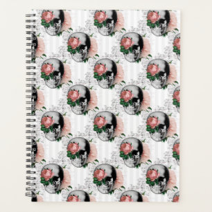 Pink Floral Skull Series Design 2 Planner