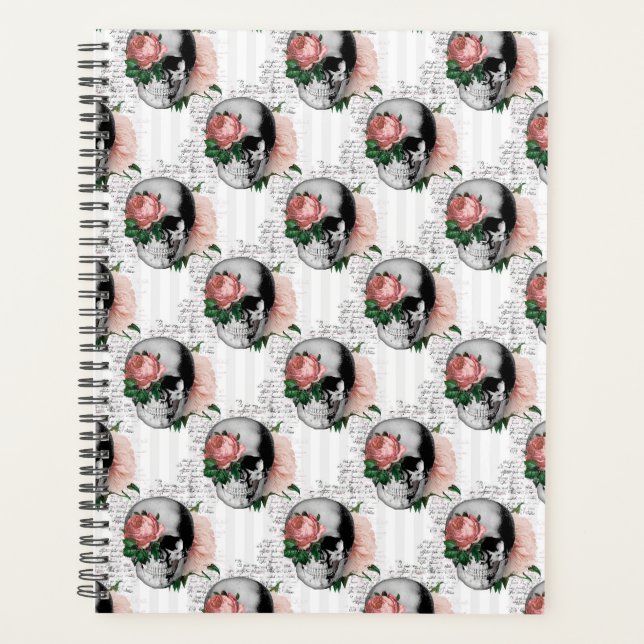 Pink Floral Skull Series Design 2 Planner (Front)