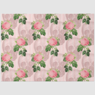 Pink Floral Skull Series Design 9 Tissue Paper