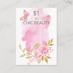 Pink Floral Soap Sample Price Display Card