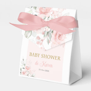 Pink Floral Spanish Baby Shower Favor Box