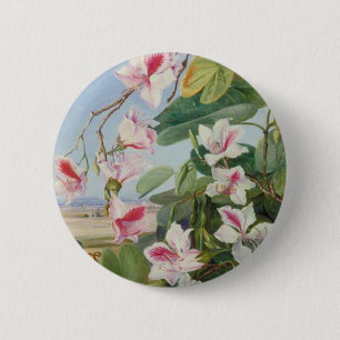 Pink Floral Spring Party Shower Peace Love Destiny 2 Inch Round Button