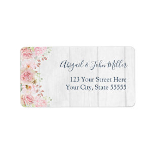 Pink Floral Spring Wedding RSVP Address Labels