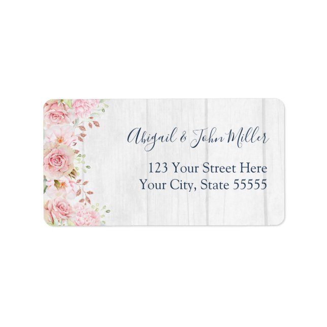 Pink Floral Spring Wedding RSVP Address Labels (Front)