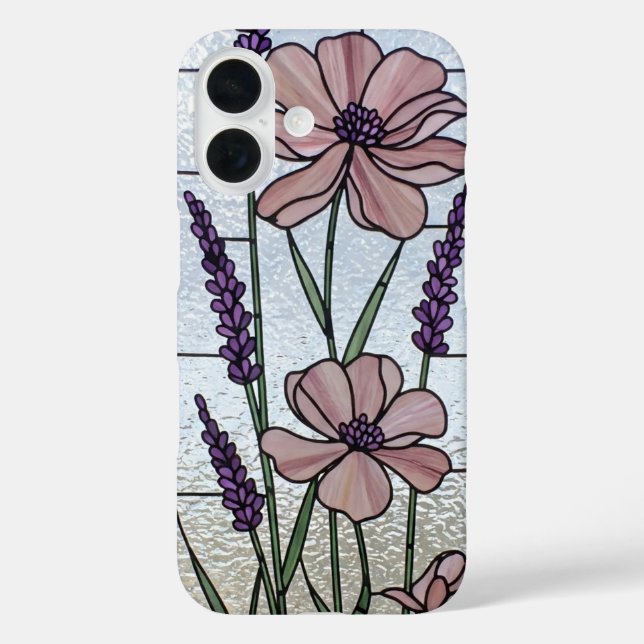 Pink Floral Stained Glass Illusion Case-Mate iPhone Case (Back)