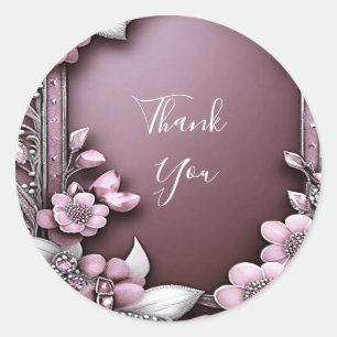 Pink Floral Sticker