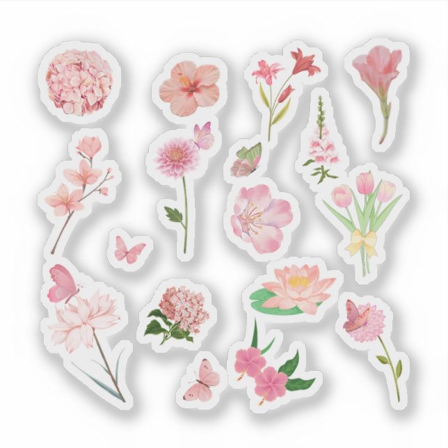 Pink Floral Sticker Pack (Devant)