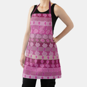 Pink Floral Stripe Pattern  Apron