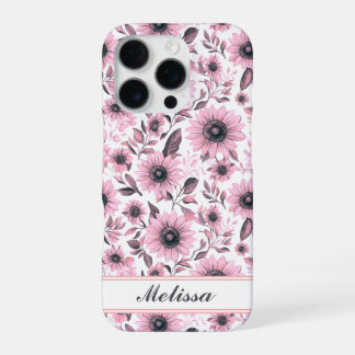 Pink Floral Sunflowers iPhone 16 Pro Case