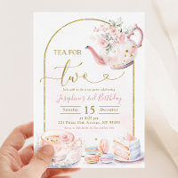 Pink Floral Tea for Two Girl Birthday Party