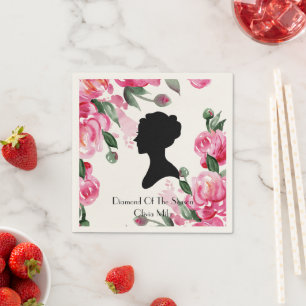 Pink floral tea party bridal Shower Napkin