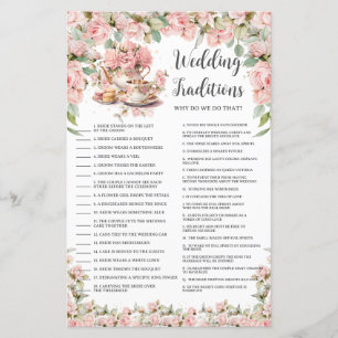Pink Floral Tea Party Bridal Wedding Traditions