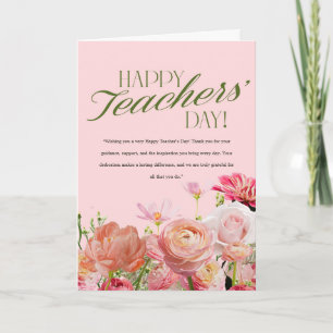 Pink Floral Teacher’s Day Card