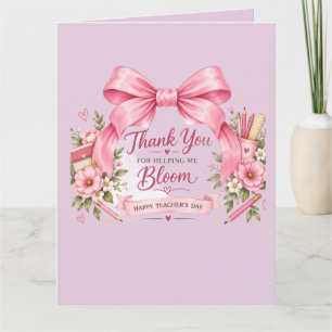 Pink Floral Teacher’s Day Greeting Card