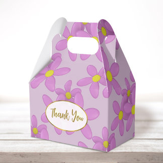 Pink Floral Thank You Favour Boxes