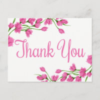 Pink Floral Thank You Lavender Fuchsia Flowers