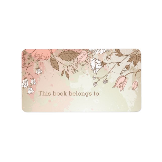 Pink Floral "This Book Belongs To" Labels (Front)