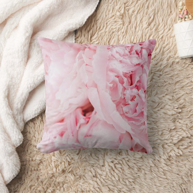 Pink Floral Throw Pillow (Blanket)