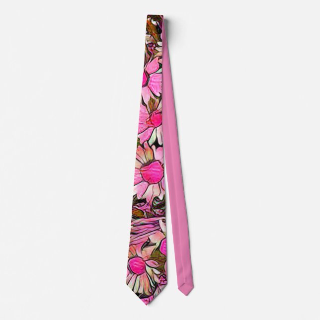 Pink Floral Tie (Front)