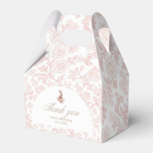 Pink floral Toile Some Bunny Birthday Favor Box