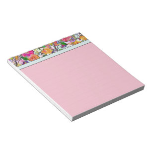 Pink floral top notepad
