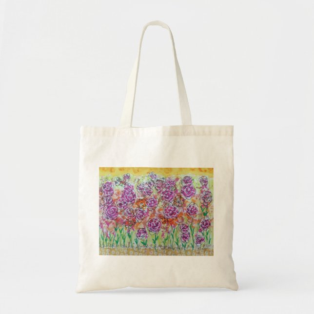 Pink Floral Tote Bag (Front)