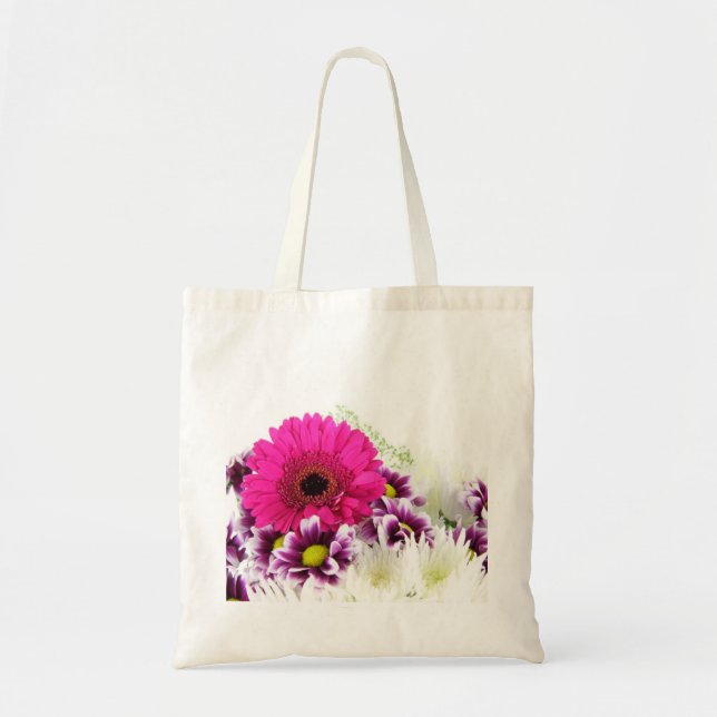 Pink floral tote bag (Front)