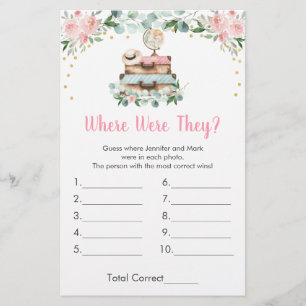 Pink Floral Travel Where Were They Bridal Game