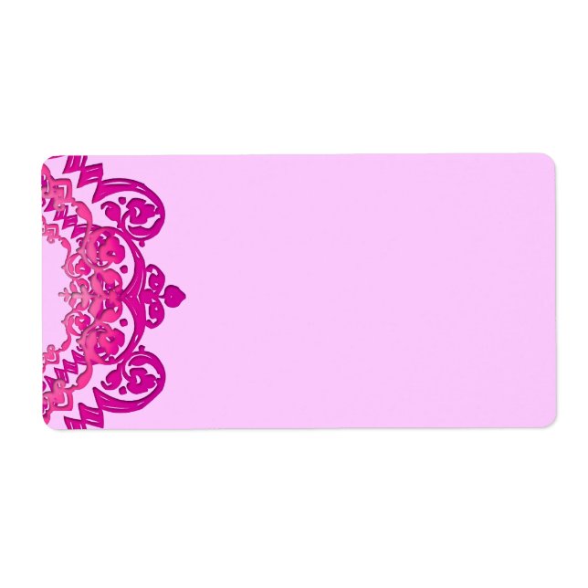 Pink Floral Vintage Art Large Labels (Front)