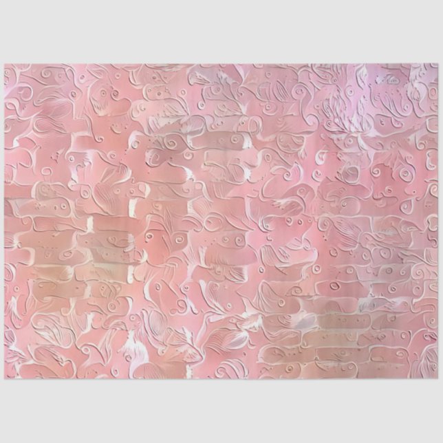 Pink Floral Wall Art Dream Tissue Paper (Front)