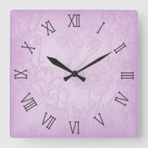 Pink Floral Wall Clock
